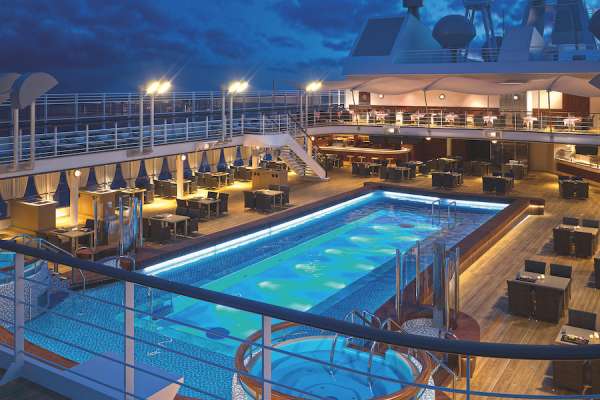 Silversea pool deck at night