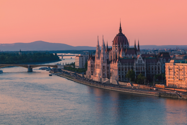Sunset on the parliament - Budapest