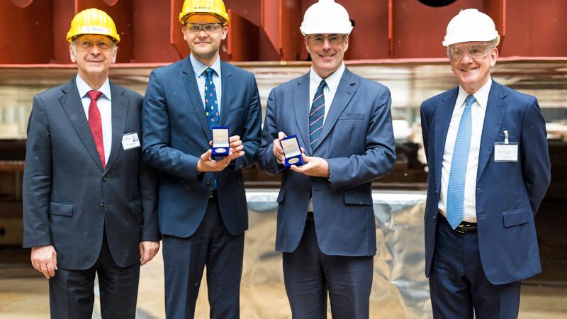 Saga's Spirit of Adventure's keel laying ceremony