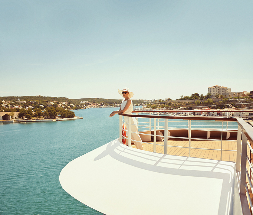 Seabourn ship deck, luxury Mediterranean cruise