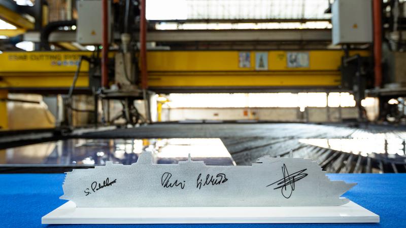 Cunard, steel cutting, cruise, new ship