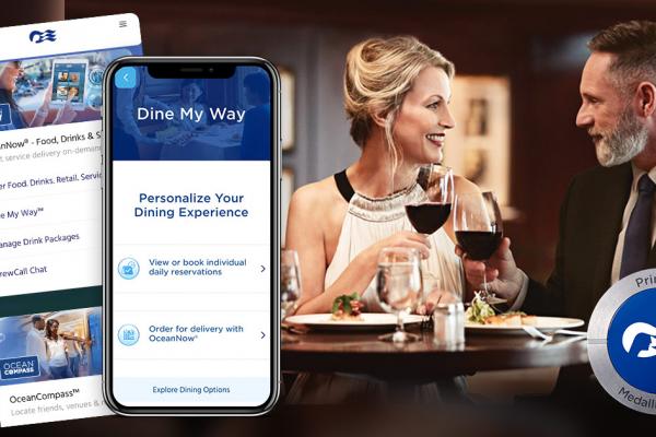 Princess unveils new contactless MedallionClass dining feature, Dine My Way