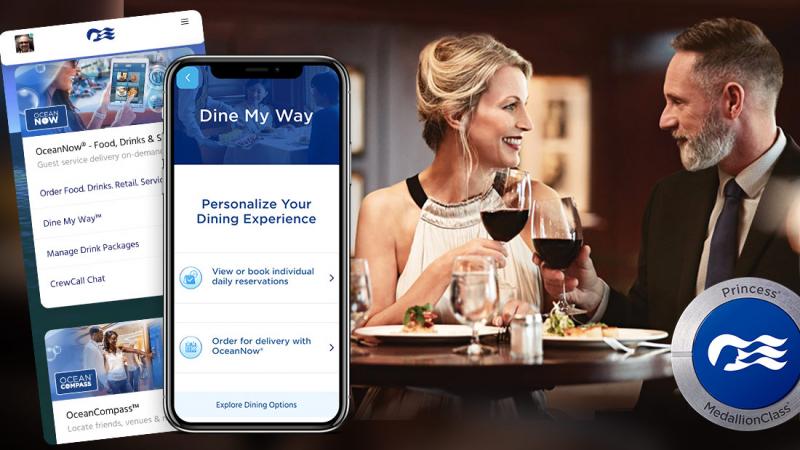Princess unveils new contactless MedallionClass dining feature, Dine My Way