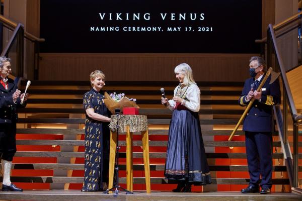 Viking Venus naming ceremony with godmother Anne Diamond