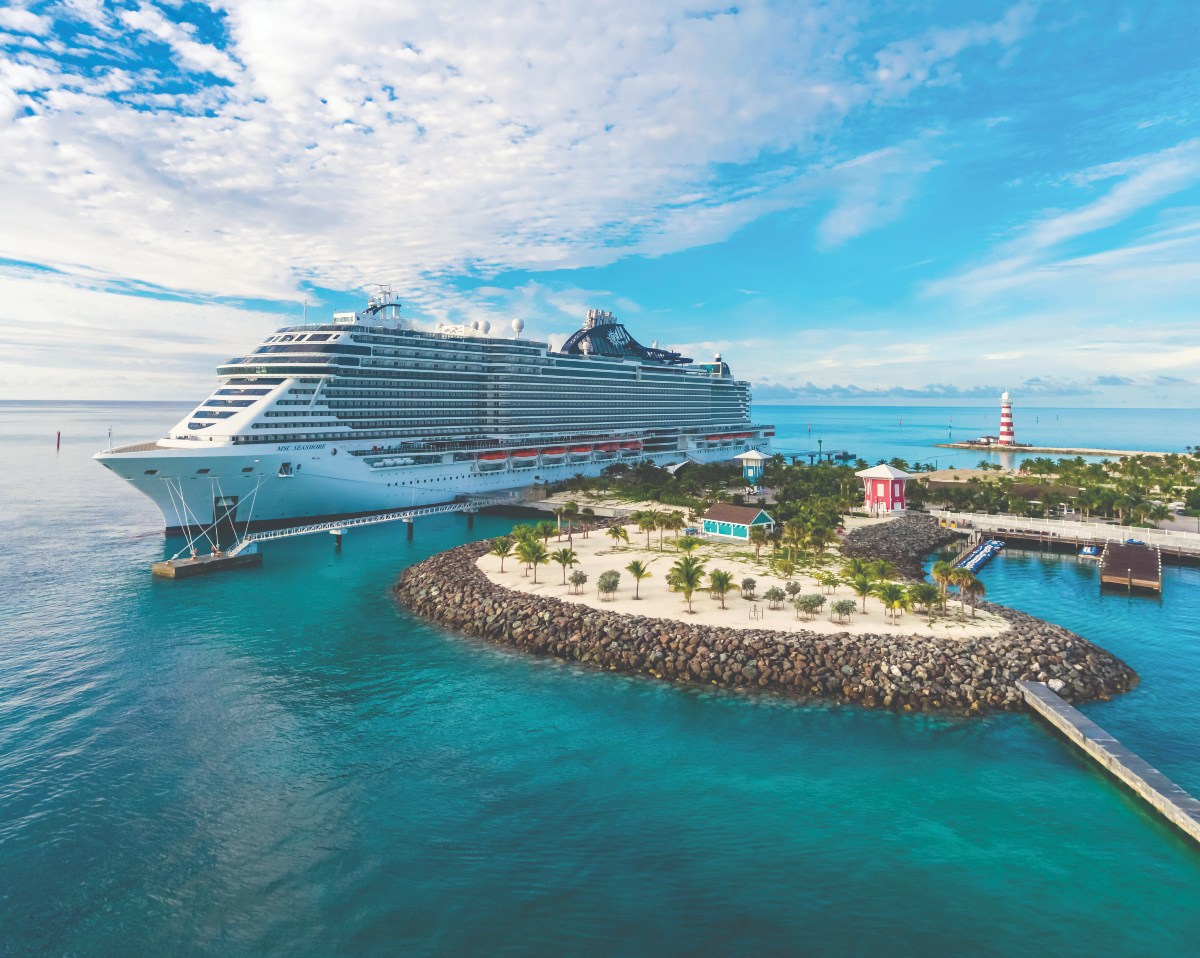 MSC Cruises calling at Ocean Cay MSC Marine Reserve. Credit: Conrad Schutt