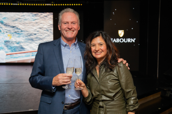 David Cox, CEO of APT (left) and Natalya Leahy, President of Seabourn (right)